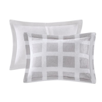  Mae Plush Comforter Set in Grey, King Madison Park10-6667