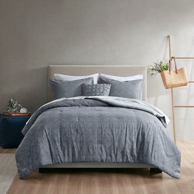  Essentials Domino Comforter Set with Bed Sheets in Yellow, Queen Madison ParkE10-968