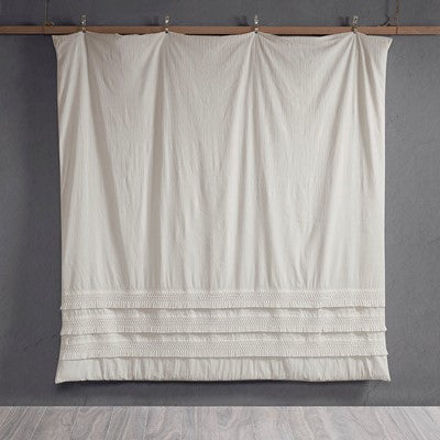  Amaya 3 Piece Cotton Seersucker Comforter Set in Ivory, King / Cal King Madison Park10-6160