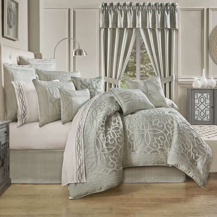 Nouveau 4 Pcs Comforter Set in Spa by Five Queens Court