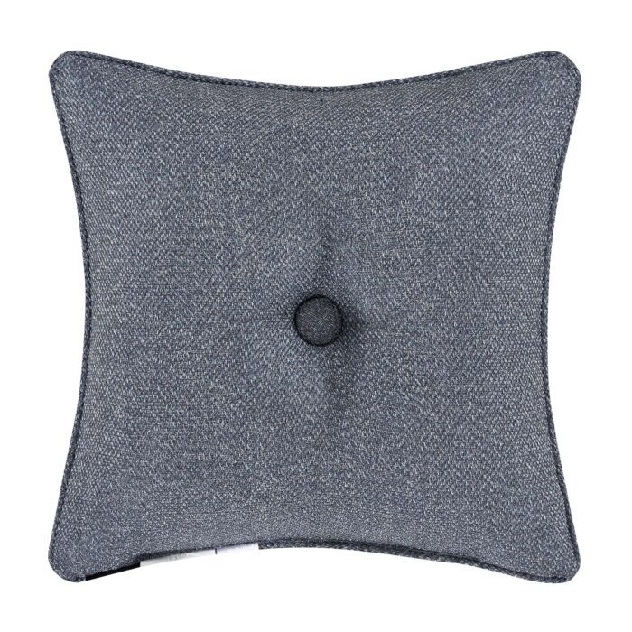 Richmond 18" Square Embellished Decorative Throw Pillow in Indigo by JQueen NY